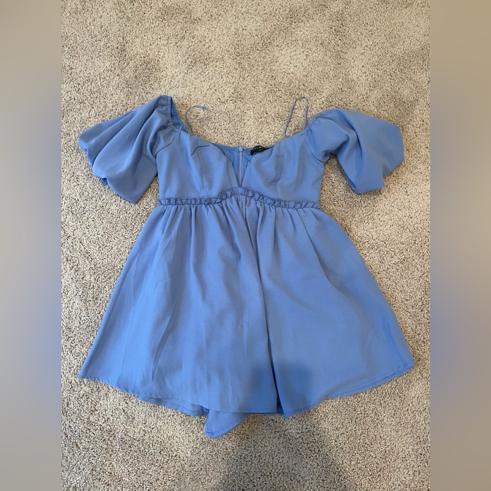 Grey Bandit Blue Romper
